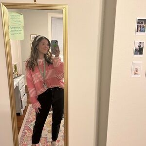 Pink & White Sweater